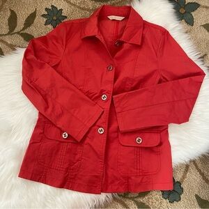 Vintage Franche button up windbreaker raincoat style collar long sleeve jacket